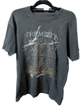 Original Vintage 1987 The Mission Gods Own Medicine T Shirt sz XL World Crusade